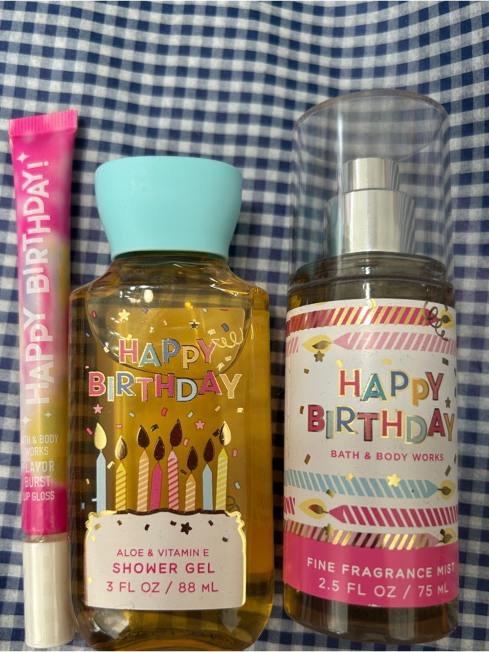 Bath & Body Works Happy Birthday Body Wash & Mist Set - Pink & Teal Accents